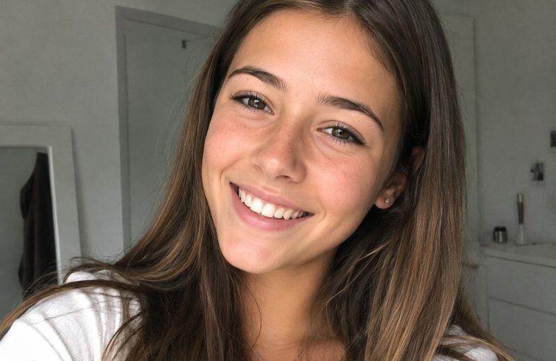 Orthodontie linguale chez l'adolescente : appareil fixe placé sur la face interne des dents